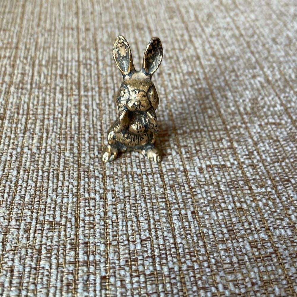 Vintage Solid Brass Gold Bunny Rabbit